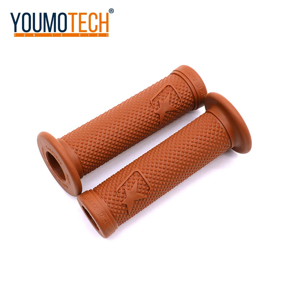 Мотоциклетные темно коричневые Ретро резиновые ручки подходят для 7/8