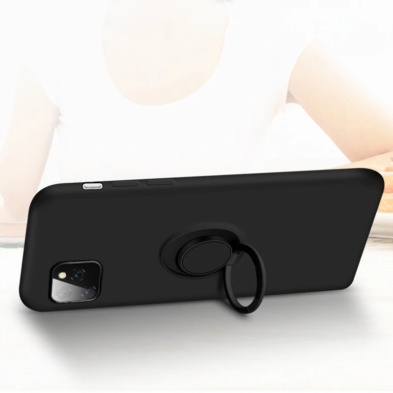 Роскошный силиконовый чехол с кольцом для iPhone 11 Pro Max 11Pro 11ProMax ударопрочная Броня