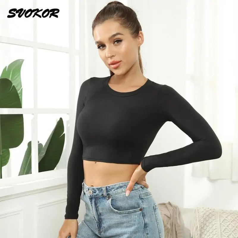 

Кроп-топ женский спортивный с длинным рукавом, дышащий