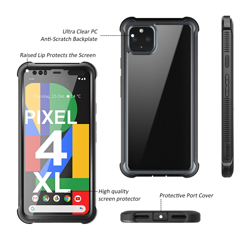 Роскошный Жесткий чехол грандевер для Google Pixel 4 XL, чехол, защита экрана, PC, TPU, силикон, 360, защита, shpock, чехол, Funda