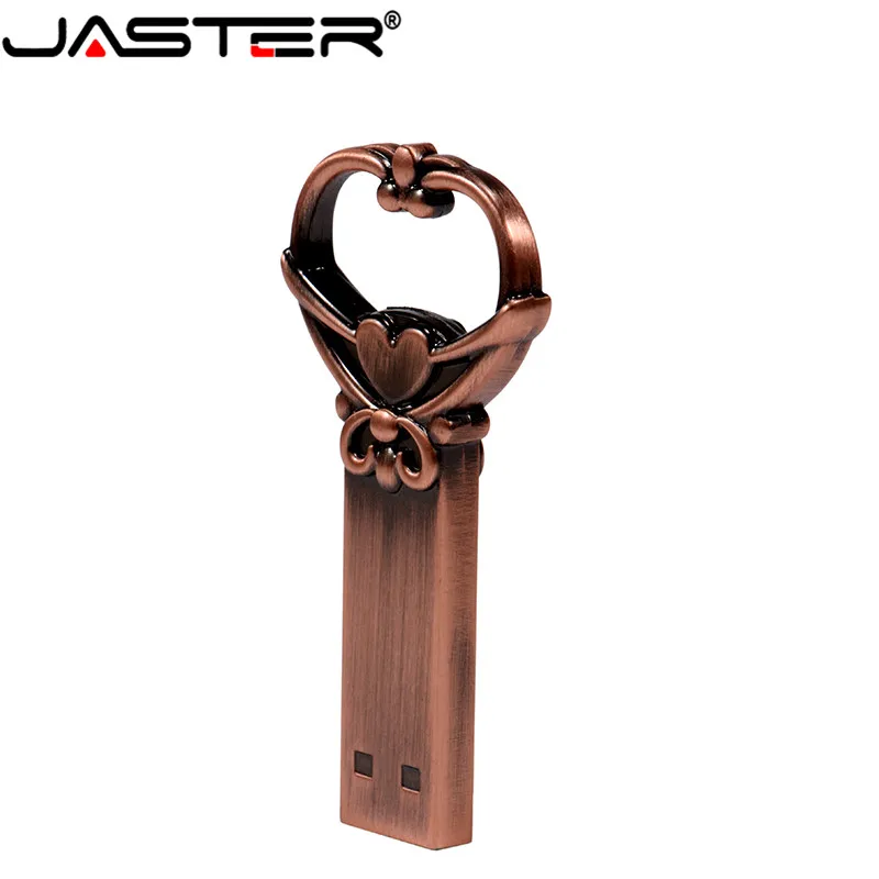JASTER usb2. 0 флеш накопитель металлический из чистой меди в форме сердца подарочный