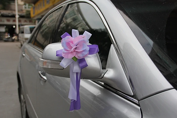 Белый розовый фиолетовый красный 1 шт Happy Wedding автомобиля ручки зеркала заднего