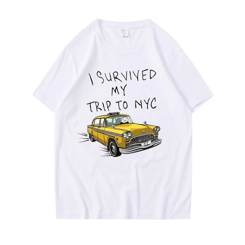 Tom Holland Same Style Tees I Survived My Trip To NYC Print Tops Casual 100%Cotton Streetwear Men Women Uni Fashion T Shirt