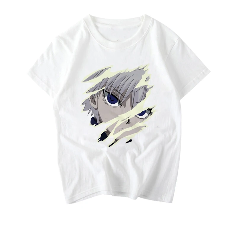 Женская футболка из чистого хлопка Hunter X Классическая с мультяшным принтом манга