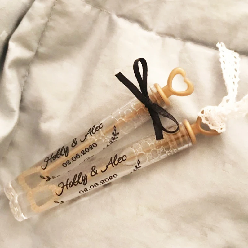 100 персонализированных прямоугольных этикеток с пузырьковой палочкой свадебные
