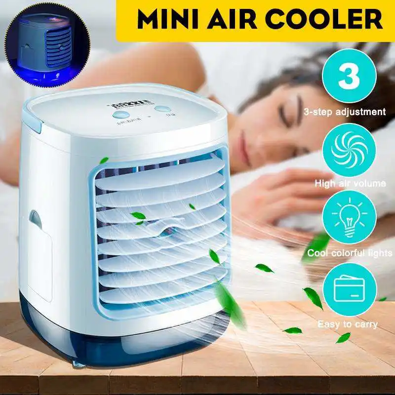

500ml Air Cooler Fan With Color Light Portable Air Conditioner Humidifier Space Cooler Purifies Home Office Air Cooling Fan