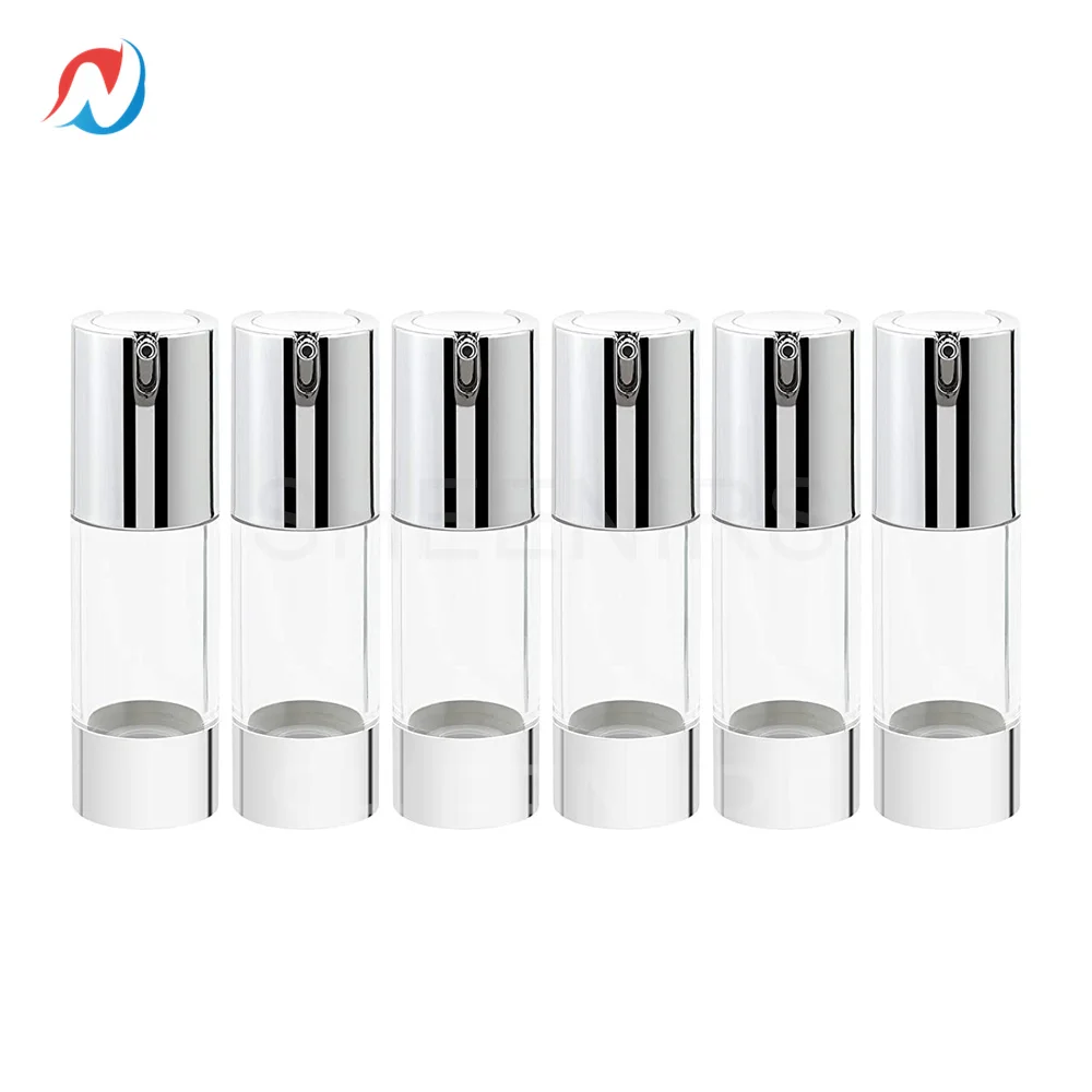 

SHEENIRS 6pcs 1 Oz 30ml Empty Sterile Airless Pump Bottle Travel Airless Lotion Dispenser Containers for Makeup Foundations