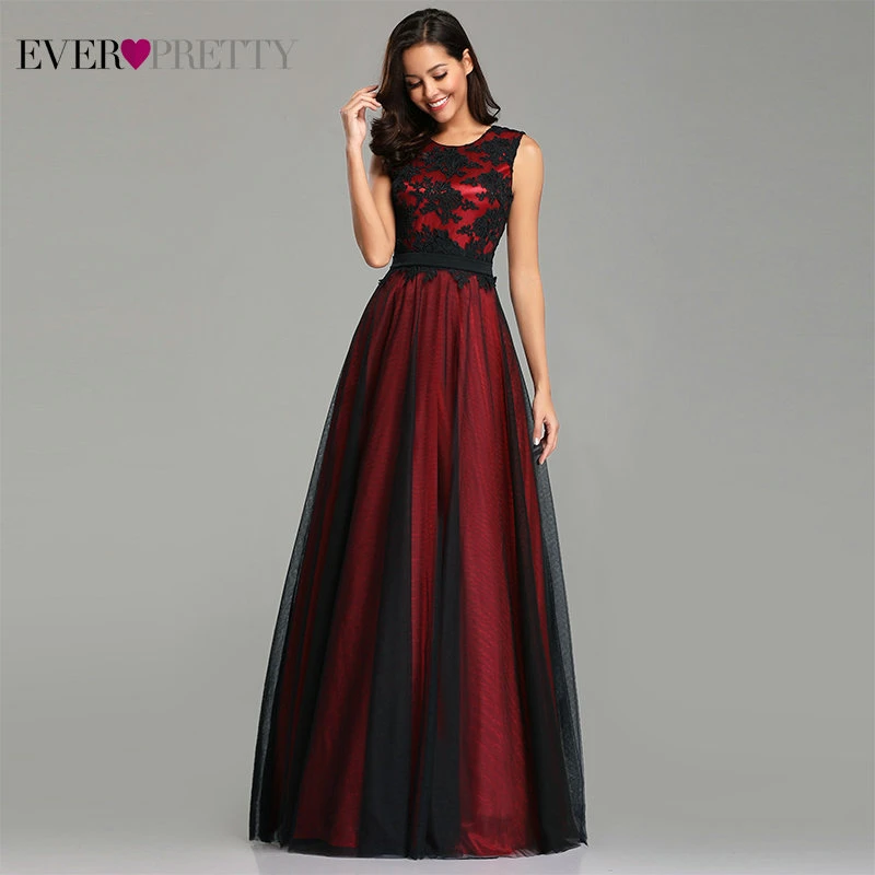 Vestido de Festa Longo Ever Pretty real photo, длинные платья для выпускного вечера с кружевной аппликацией,, дешевые вечерние платья, элегантные трапециевидные праздничные платья Jurken