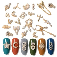 a new high end alloy zircon nail art decoration luxury zircon rhinestone tassel heart wing nail jewelry