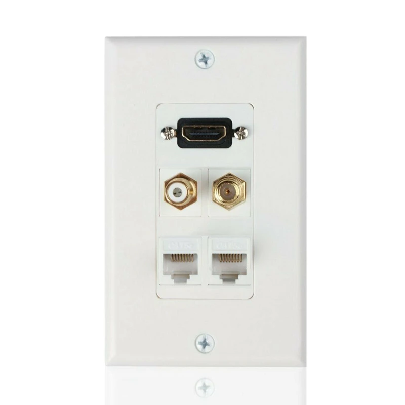 HDMI Ethernet RJ45 RCA Коаксиальная настенная пластина Джек Розетка вставка розетка