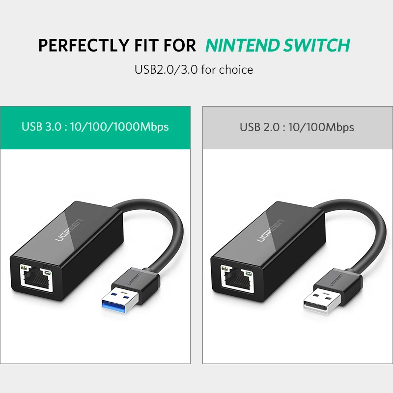 Адаптер UGREEN USB 3 0 Ethernet 2 Сетевая карта к RJ45 Lan для ПК Windows 10 Xiaomi Mi Box 3/S Nintendo Switch