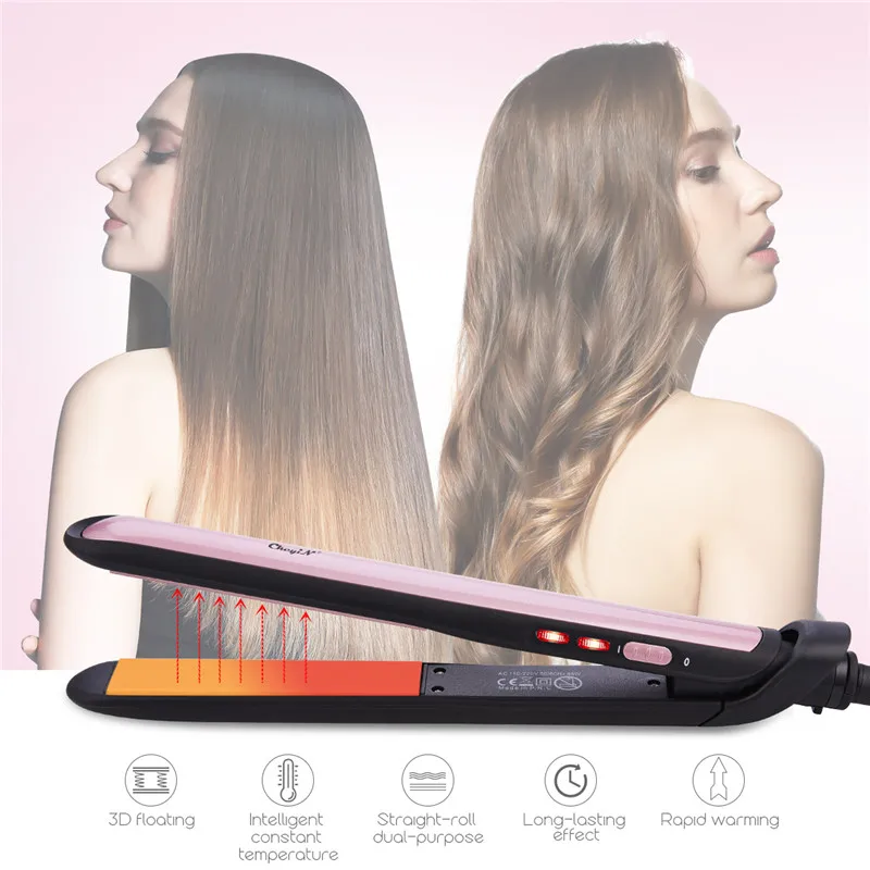 

CkeyiN Hair Curler Professional 2 in 1 Hair Straightener 25mm Ceramic Coating Hair Curling Iron Wand Styling Tool 50