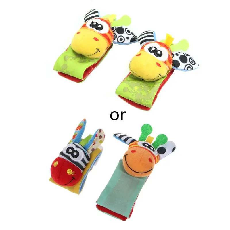 

Animal Infant Baby Kids Hand Wrist Bells Foot Sock Rattles Soft Toys New 40JC