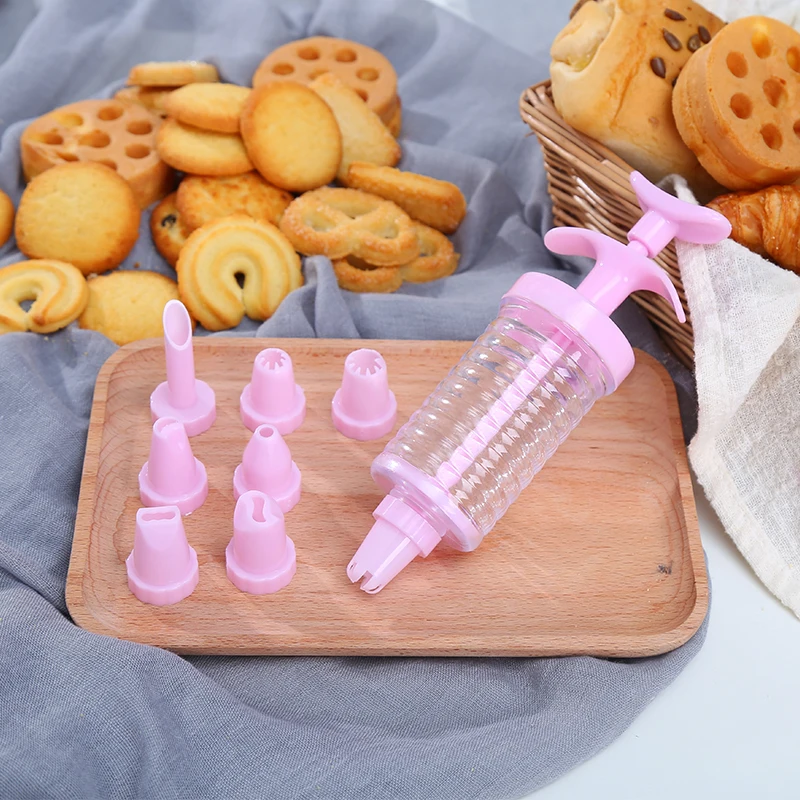 

Nozzles Pink Cake Decorative DIY Tools Confectionery Cookie Tips Plastic Cream Gun Pastry Syringe Extruder Kitchen Gadget Pastry