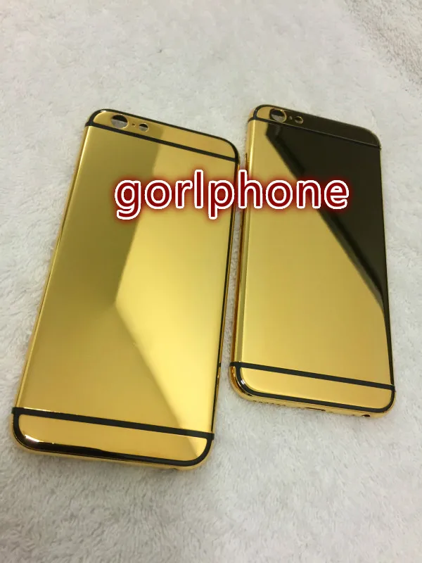 2020 средняя рамка задняя дверь корпус для телефона 6s 6 plus 24k настоящее позолоченное