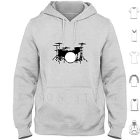 drum kit hoodie long sleeve drum kit set cymbals bass snare tom tom silhouette percussion musical instrument