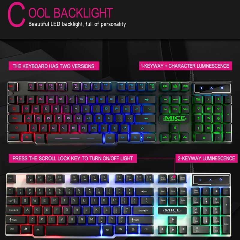 Teclado Klavye Gamer Ak-600 Pc игровая клавиатура Проводная Механическая светящаяся 104