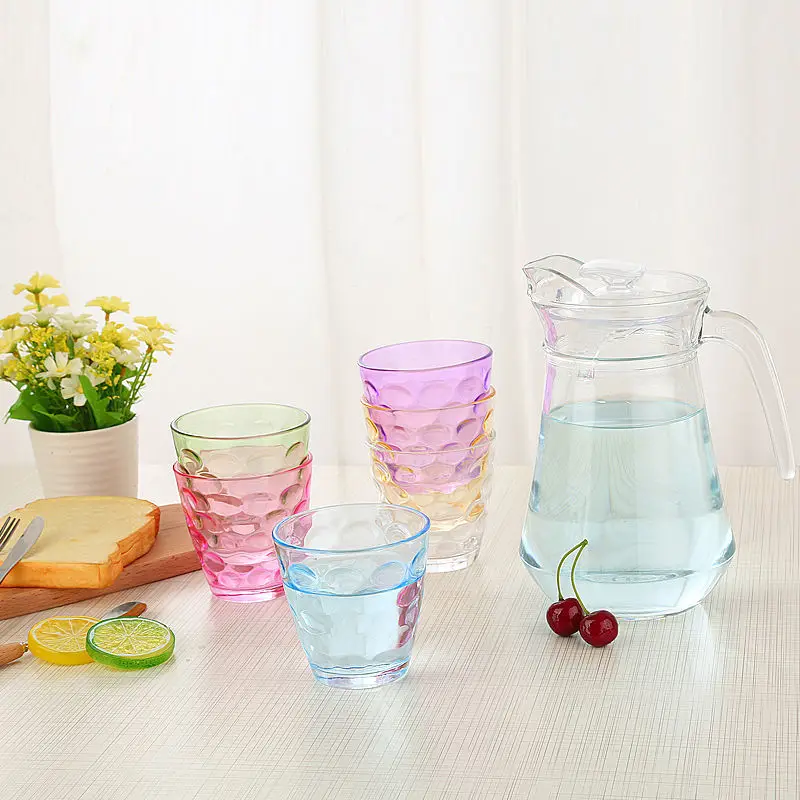 Цветная термостойкая Бытовая чашка для воды от дождя набор стеклянных чашек без