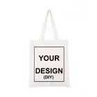Однотонная Холщовая Сумка для самостоятельной сборки с вашим дизайном, черная сумка-шоппер, большая емкость, белая Повседневная модная женская сумка через плечо, бесплатная доставка