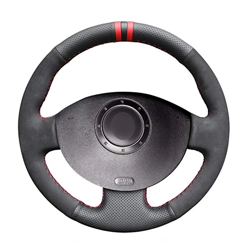 

Hand-stitched Black Genuine Leather Car Steering Wheel Cover for Renault Megane 2 2003-2008 Kangoo 2008-2012 Scenic 2003-2009
