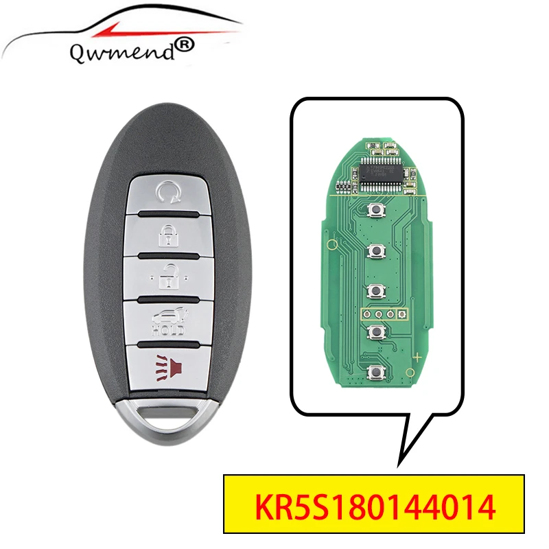 QWMEND KR5S180144014 5 кнопок Автомобильный Дистанционный ключ для Nissan Pathfinder 2014 2018 Murano 2015
