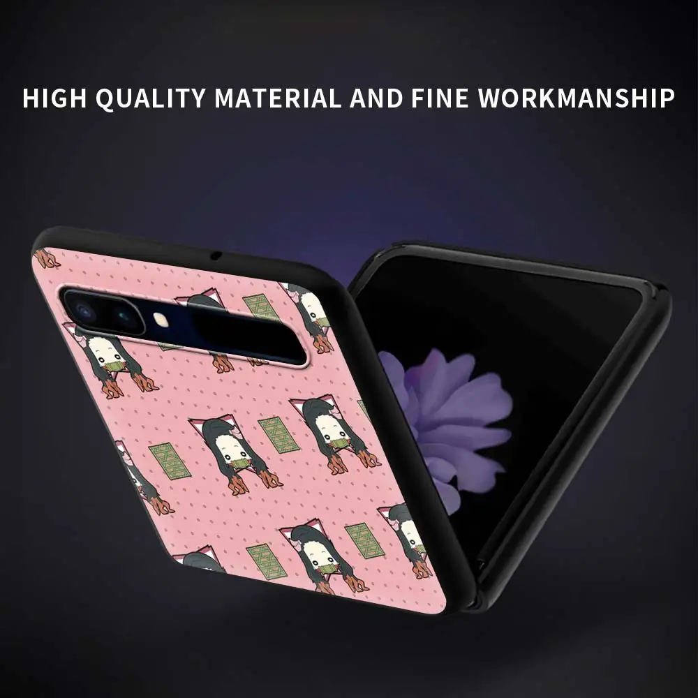 

Naruto Haikyuu Demon Slayer Phone Case for Samsung Galaxy Z Flip 5G Coque for Galaxy Z Flip 6.7" PC Hard Black Cover Fundas