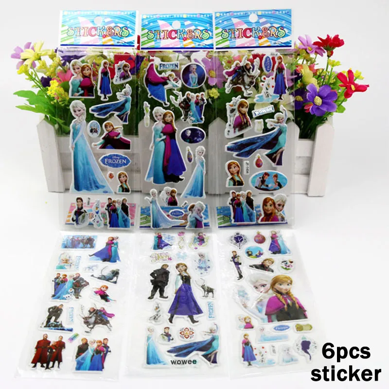 6Sticker Gift 180*108 см вечерние скатерти с изображением Эльзы и Анны из мультфильма «Холодное сердце» для вечеринки в честь Дня Рождения - Цвет: 6Sticker Gift