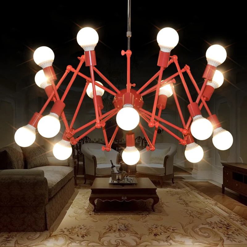 Лофт современный подвесной паук подвесные светильники с 6/8 головками