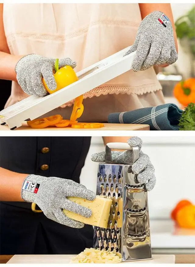 Рабочие перчатки ELYSAID с защитой от резки и ударов проволокой из нержавеющей стали