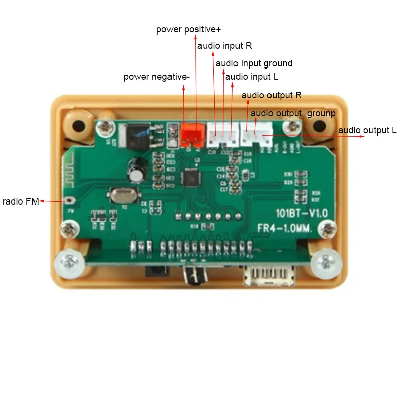 Автомобильный MP3 декодер декодирующая плата модуль WMA WAV Bluetooth 5.0AUX / USB TF FM