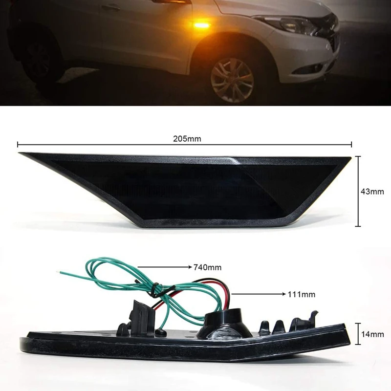 

Car Sidemarker Lamps Front Side Marker Light Kit Turn Signal Light for Honda Civic 10Th 2016-Up