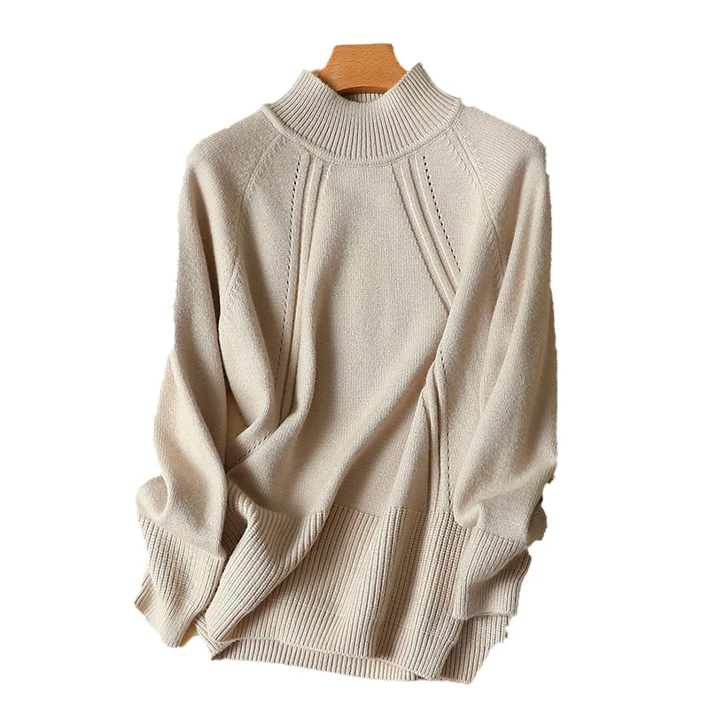 

Turtleneck Women Sweater And Pullovers Solid Slim Knitted Lady Elegant Outwear Coat Tops