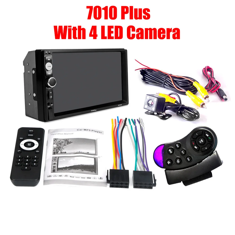 7010Plus 4LED Camera 7-дюймовый автомобильный MP5 плеер Авто 2din стерео, сенсорный экран Bluetooth мультимедийный видеоплеер Универсальный Авто Радио резервного копирования Камера - Цвет: 7010Plus 4LED Camera