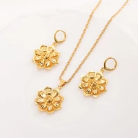 bangrui fashion sunflower pendant for women pendant necklace earrings cute accessories gift party jewelry sets