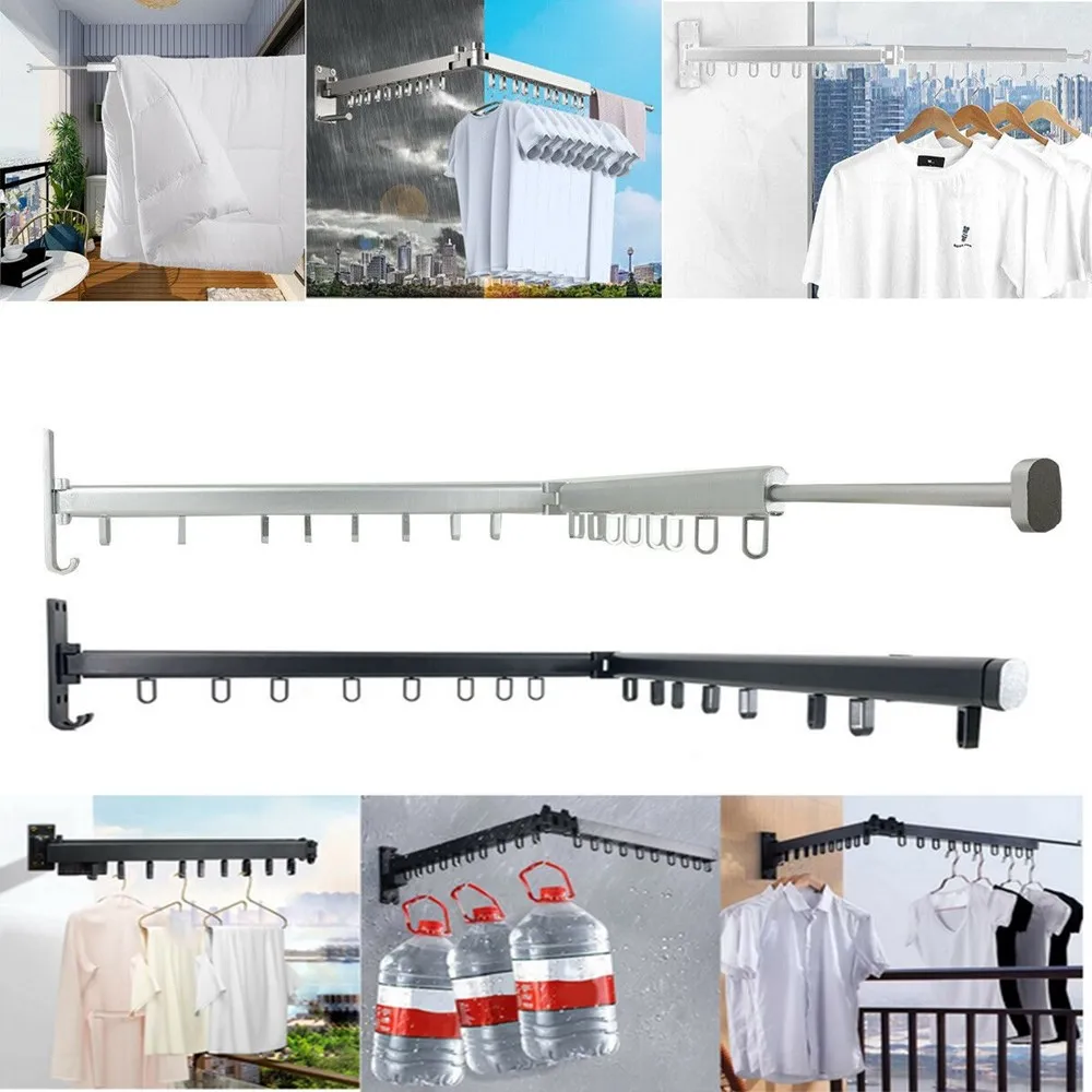 

Retractable Wall Hanging Drying Rack Balcony Foldable Indoor Clothes Hanger Suitable For Clothes, Indoor & Outdoor