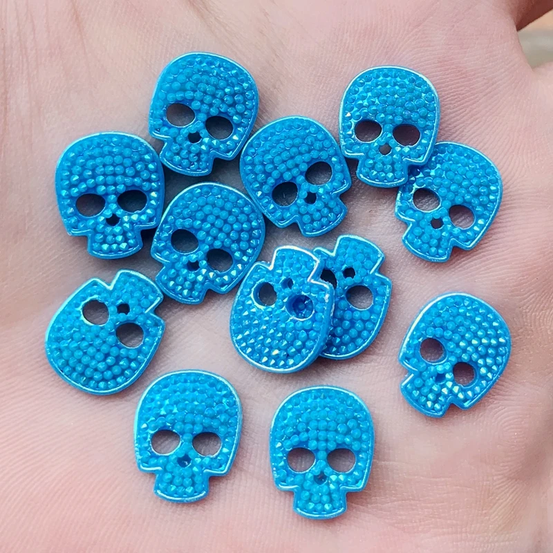 Blue 40 шт 12*14 мм кристалл AB бусины их каучука сплав самоклеющиеся Камни Diy ремесла ткань одежды аксессуары украшения на Хэллоуин подарок - Цвет: Blue