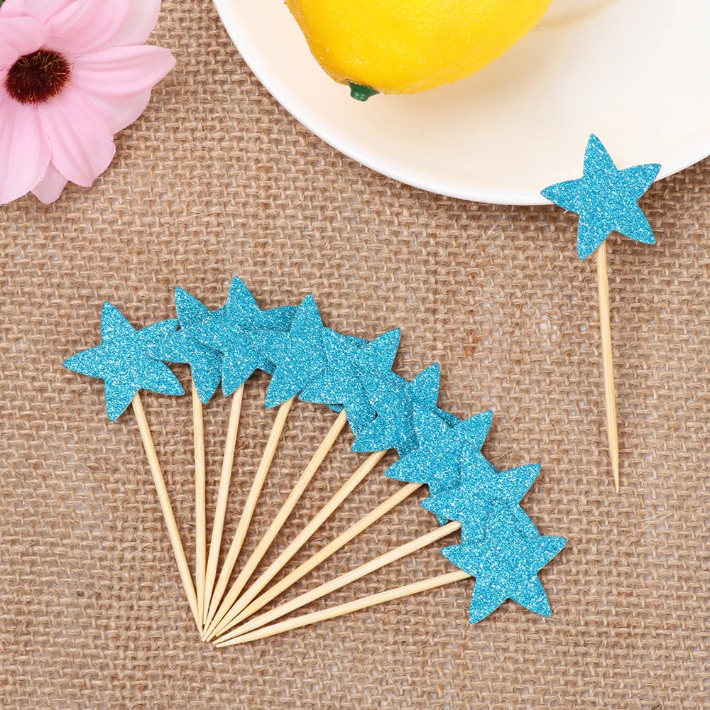 20 шт. новый милый Блестящий торт в форме сердца и звезды украшения для кексов на