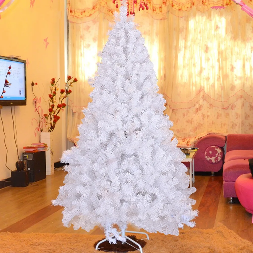 

New White XMAS Merry Christmas tree 120cm 150cm 180cm 210cm height With Metal Foldable Stand home Decoration christmas trees