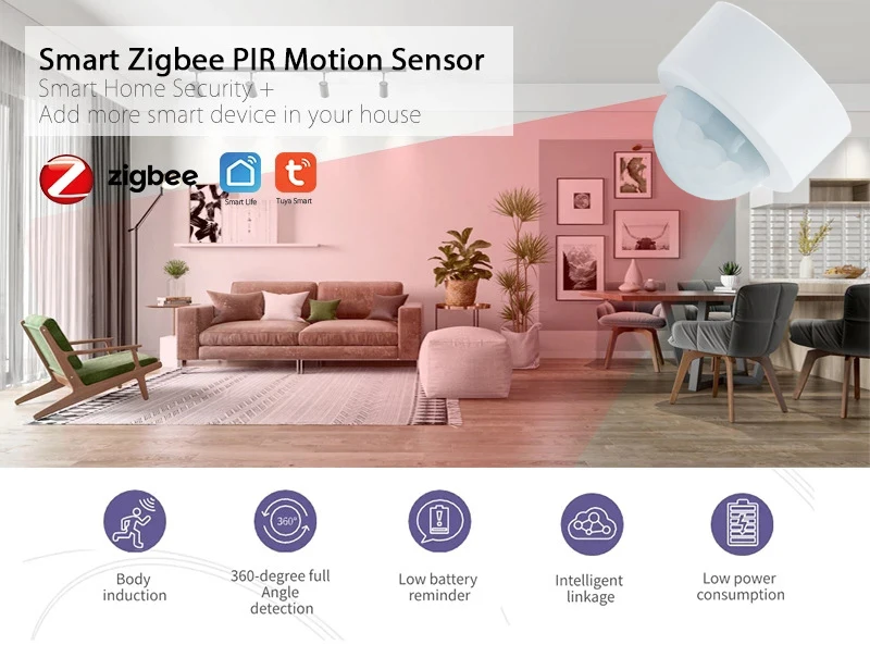 

Tuya Zigbee Smart Pir Motion Sensor Alarm System Human Body Detection Sensors Motion Detector For Lighting Home Automation