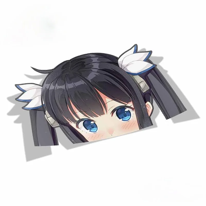 Мультяшная Автомобильная наклейка для Hestia Danmachi Peeker Peek аниме виниловая JDM окно