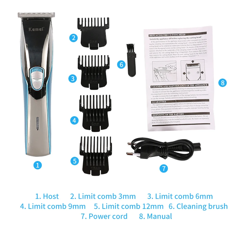 

Kemei-720 Electric Hair Clipper Cutting Machine Beard Razor Barber Cutter Men Style Tool Portable Rechargeable Cordless Trimmer