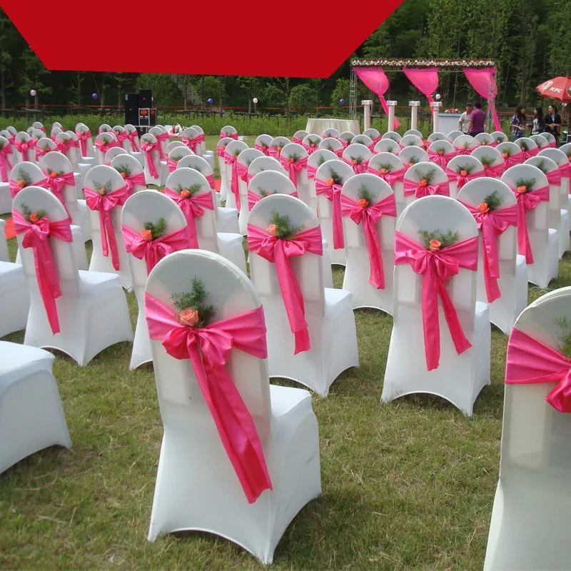 100 шт. универсальные белые чехлы на свадебные стулья из полиэстера и спандекса