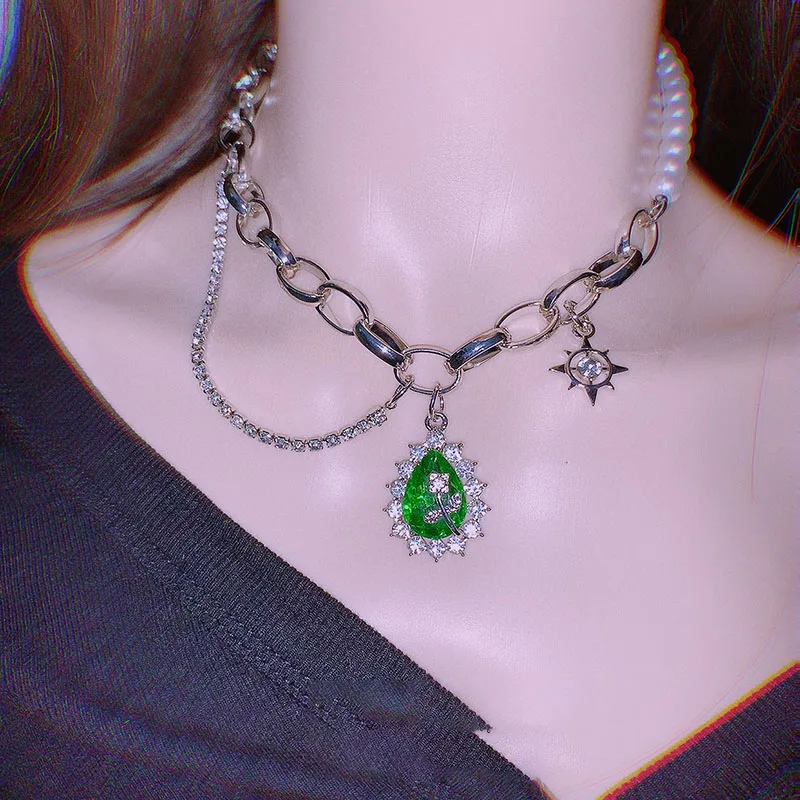 Ожерелье с подвеской в стиле Харадзюку женское колье неправильной формы