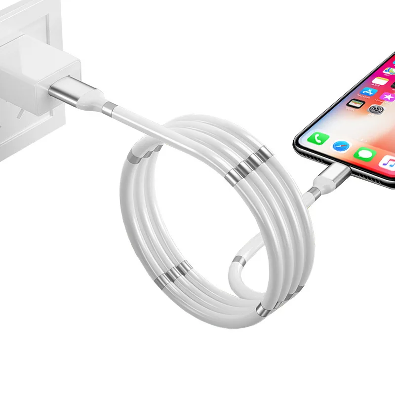 

Magic Rope Micro USB Type C Magnetic Cable Mobile Phone Fast Charging Data Sync Cord For Samsung A51 Xiaomi Charging Cable 1.8m