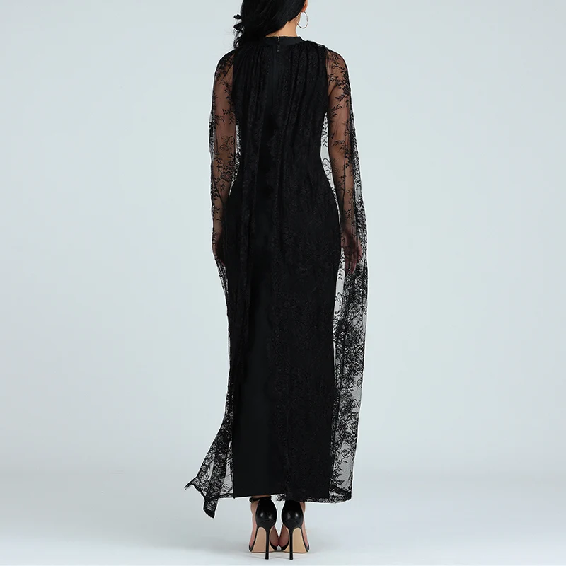Женское кружевное платье-футляр с воротником-стойкой | Женская одежда