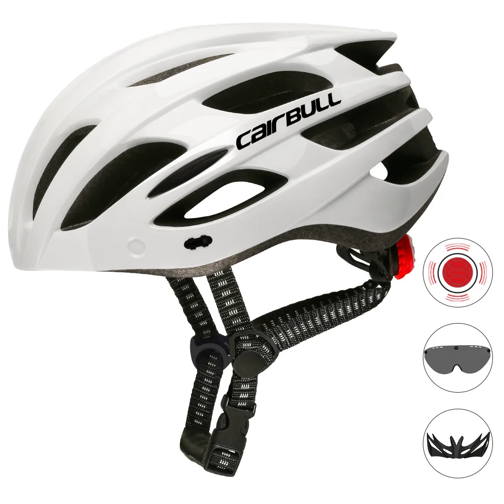 

Cairbull SPARK 2019 дорожный шлем для езды на горном велосипеде, оснащенный задним светом/козырьком/очками (55-61 см), велосипедный защитный шлем
