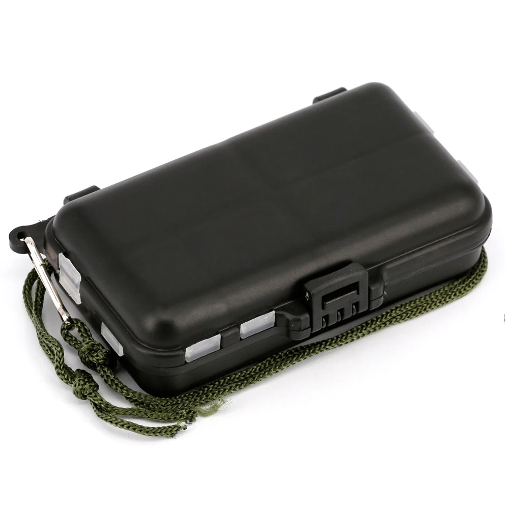 High-grade Waterproof PortableFishing Accessories Fish Hook Fishing Gear Box Black 11.4CM * 3.4CM * 7.3CM Fishing Supplies