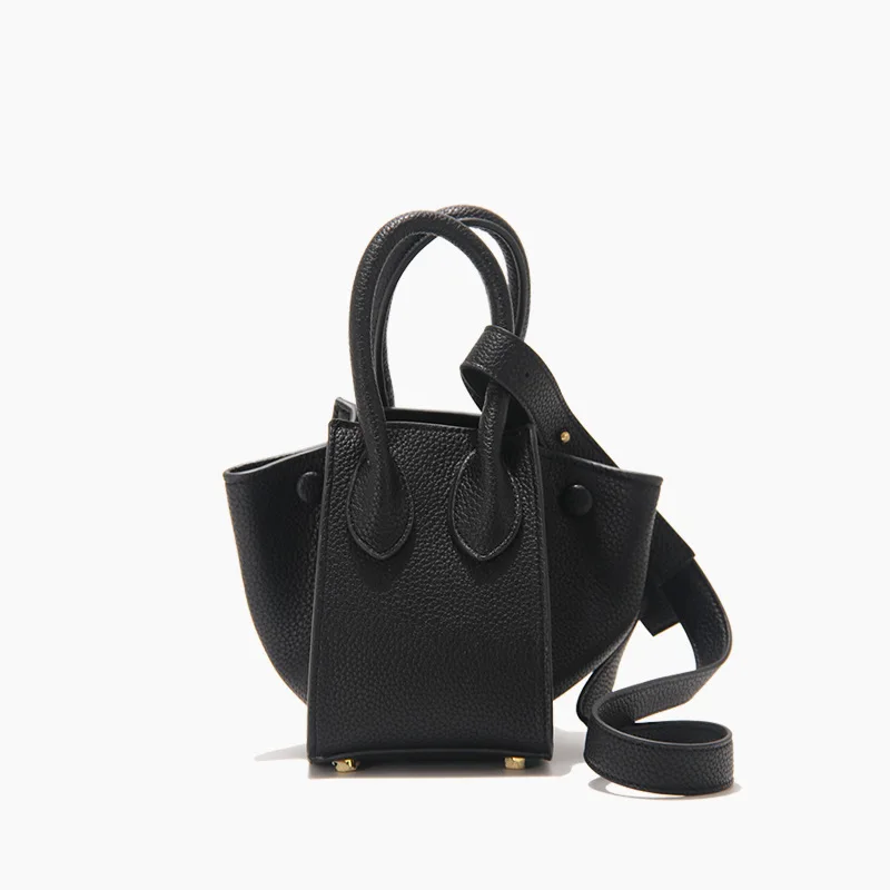 

Простая однотонная кожаная женская сумка-мессенджер с новой текстурой, модная сумка-мешок с узором Личи, роскошный брендовый дизайнерский ...