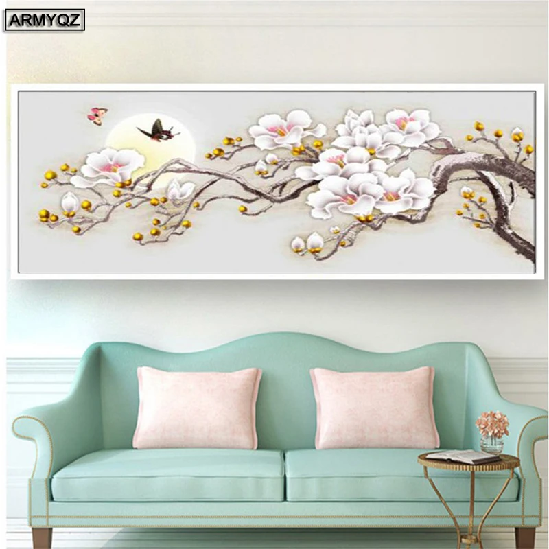 5d квадратная новая алмазная живопись поступления Магнолия Алмазная вышивка