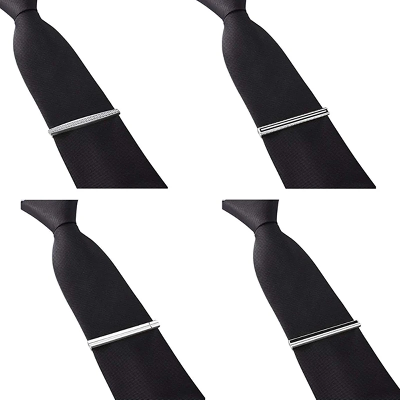 

8 Pcs Tie Clips Set for Men Tie Bar Clip Set for Regular Ties Necktie Wedding Business Clips with Box, Color B: 8 Pcs + a tie cl